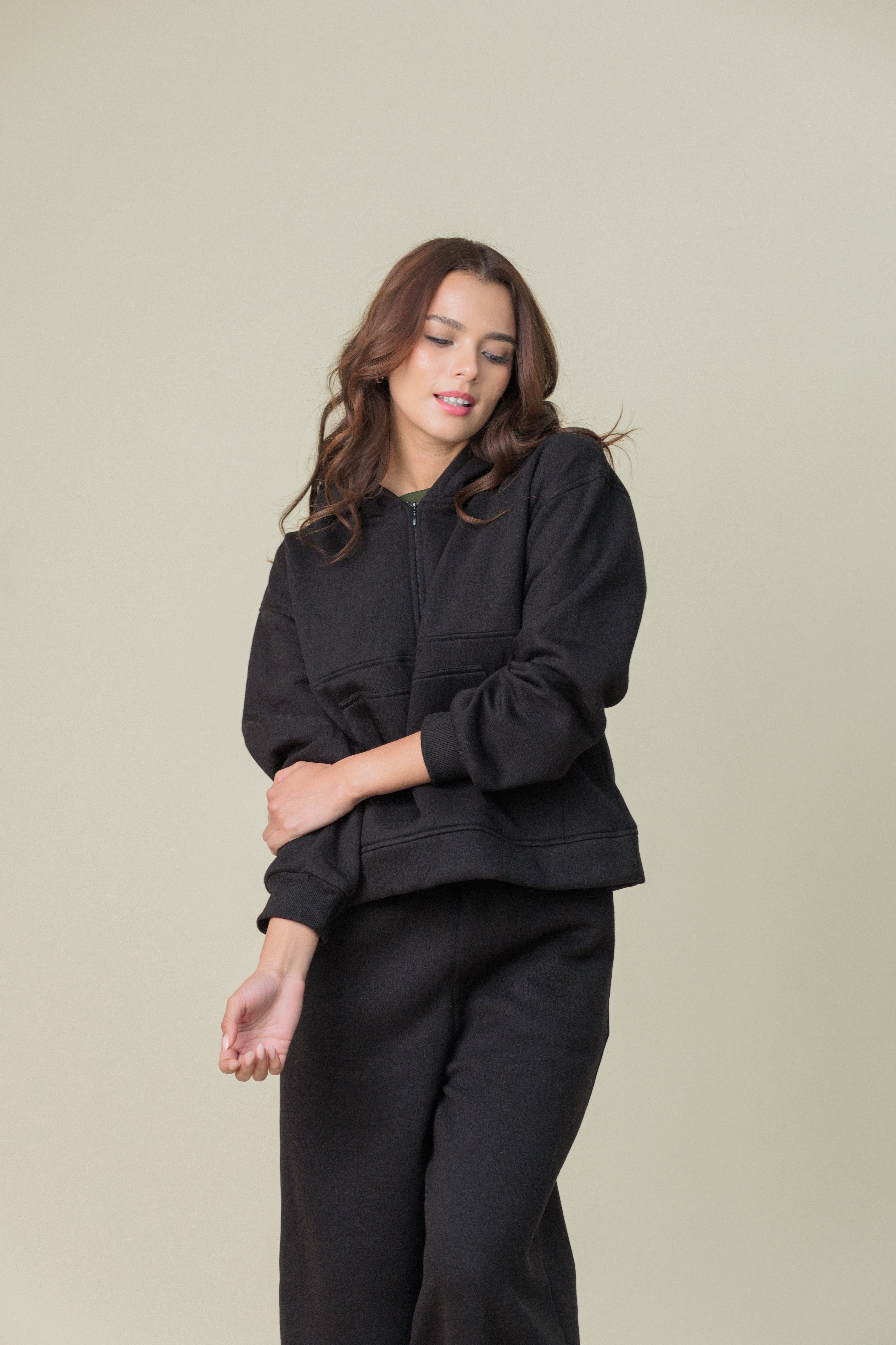 Hoddie half zip Alma negro