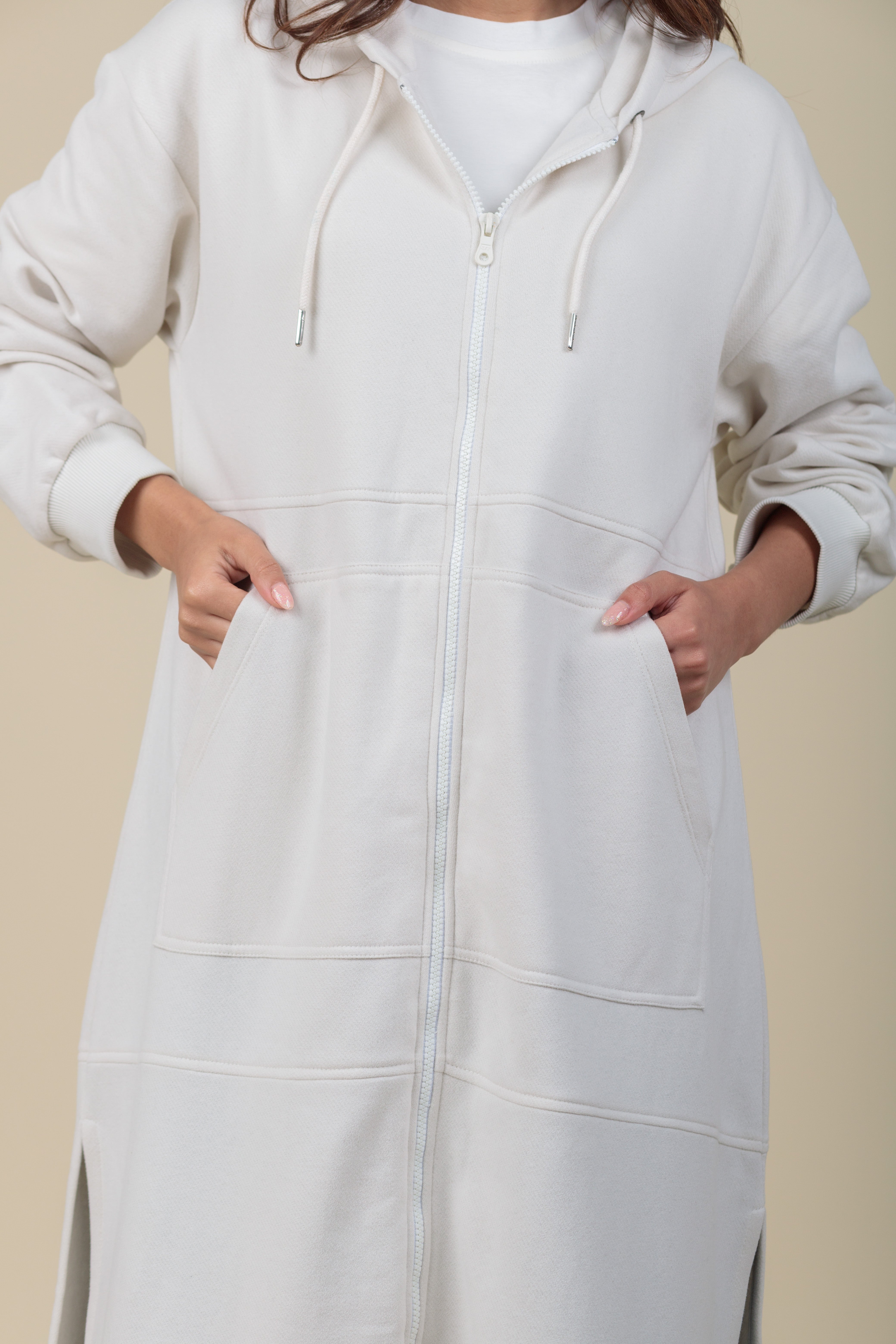 Maxi Hoodie Refugio hueso