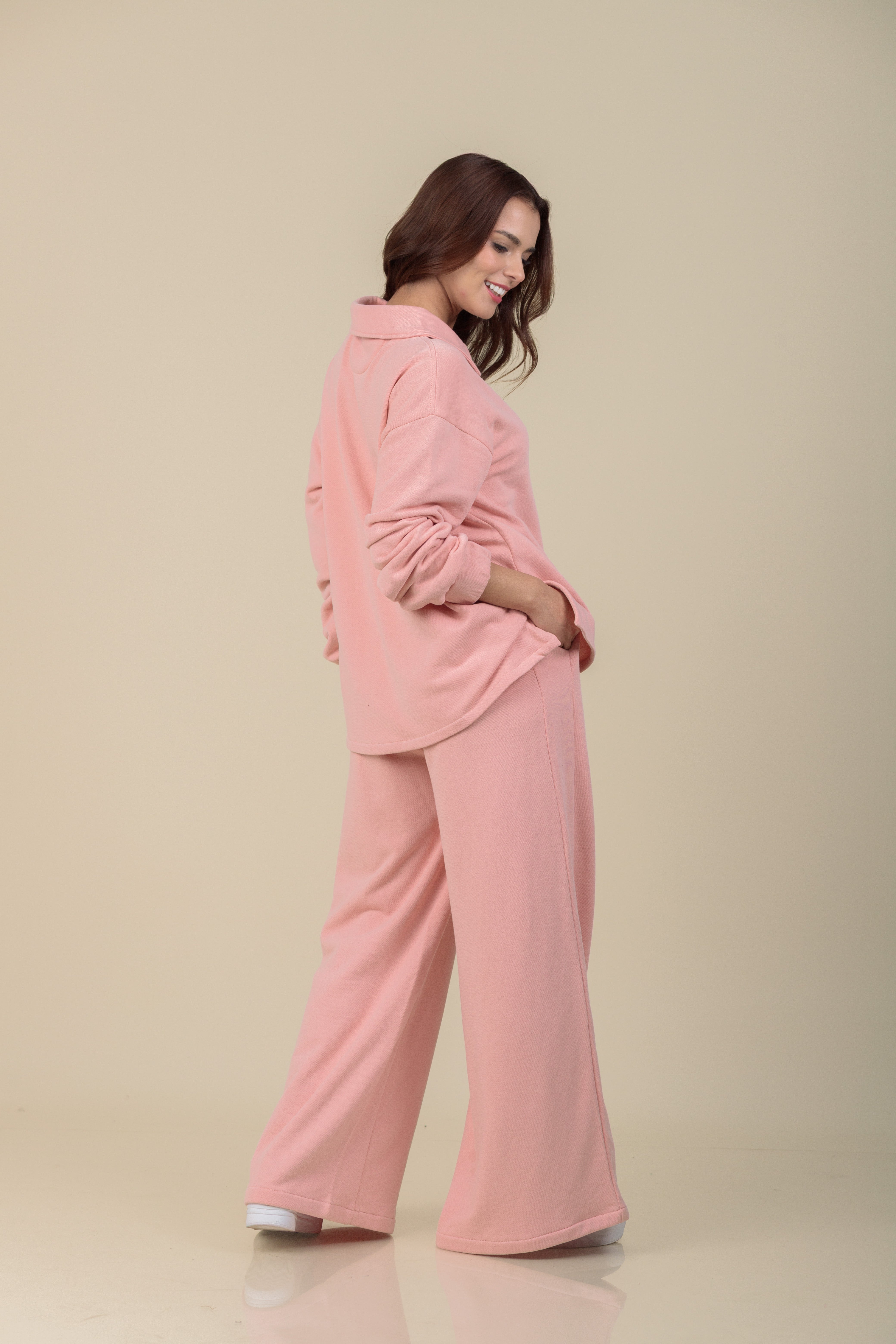 Polera camisera Aura rosa