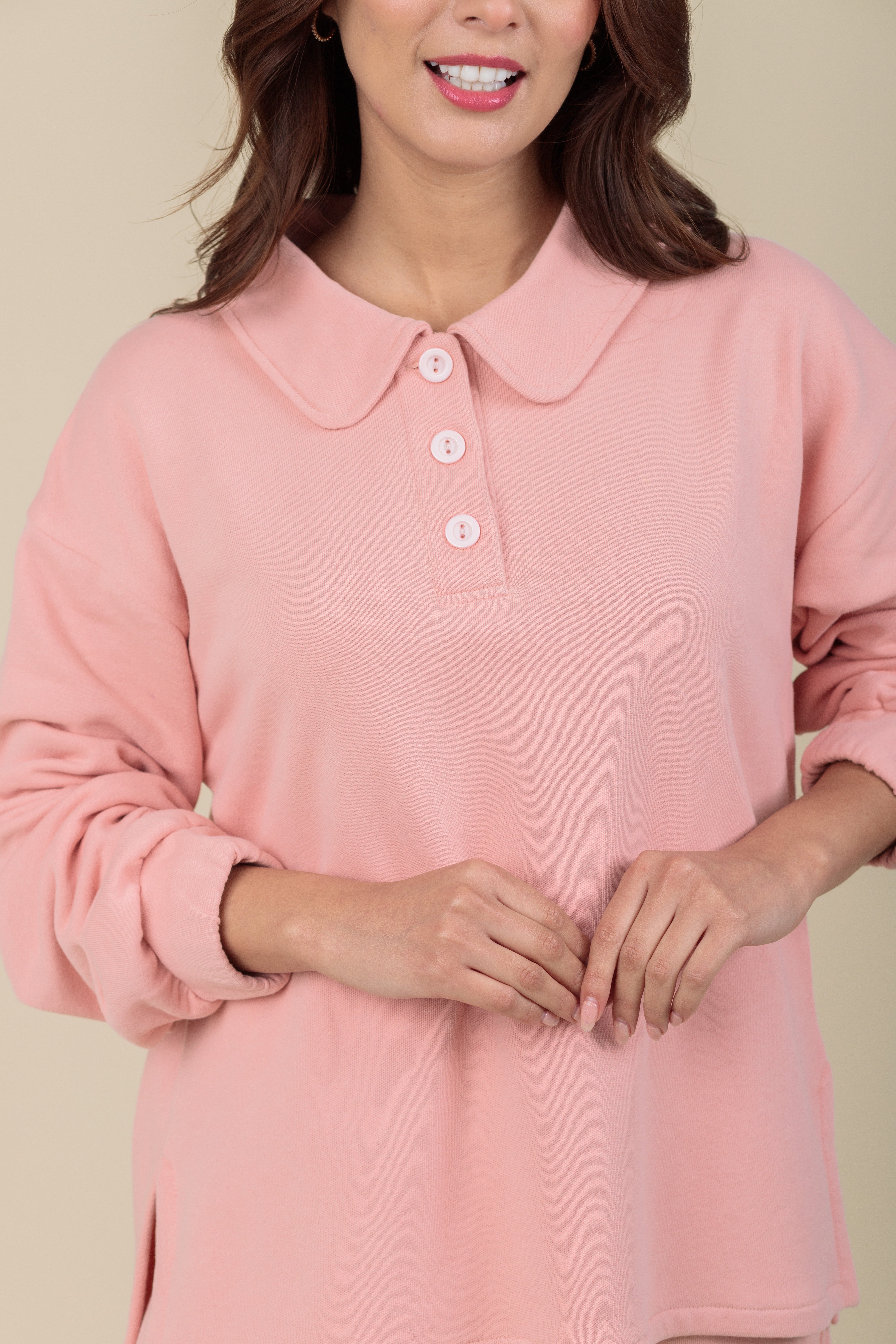 Polera camisera Aura rosa