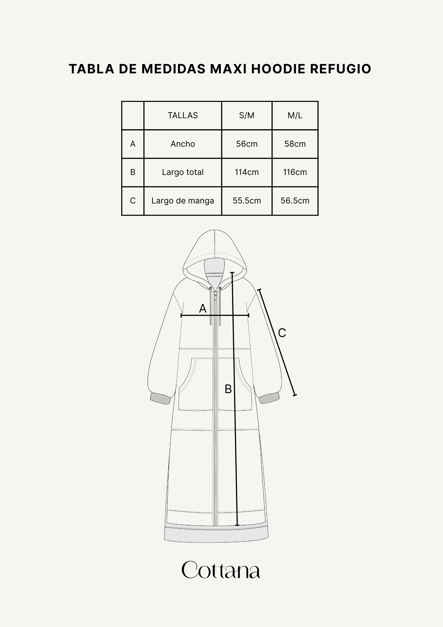 Maxi Hoodie Refugio hueso