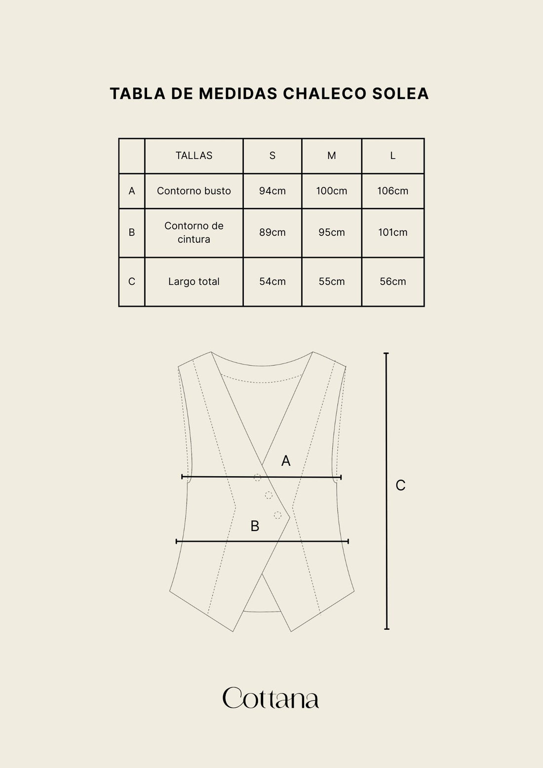 Chaleco sastre Solea Arena